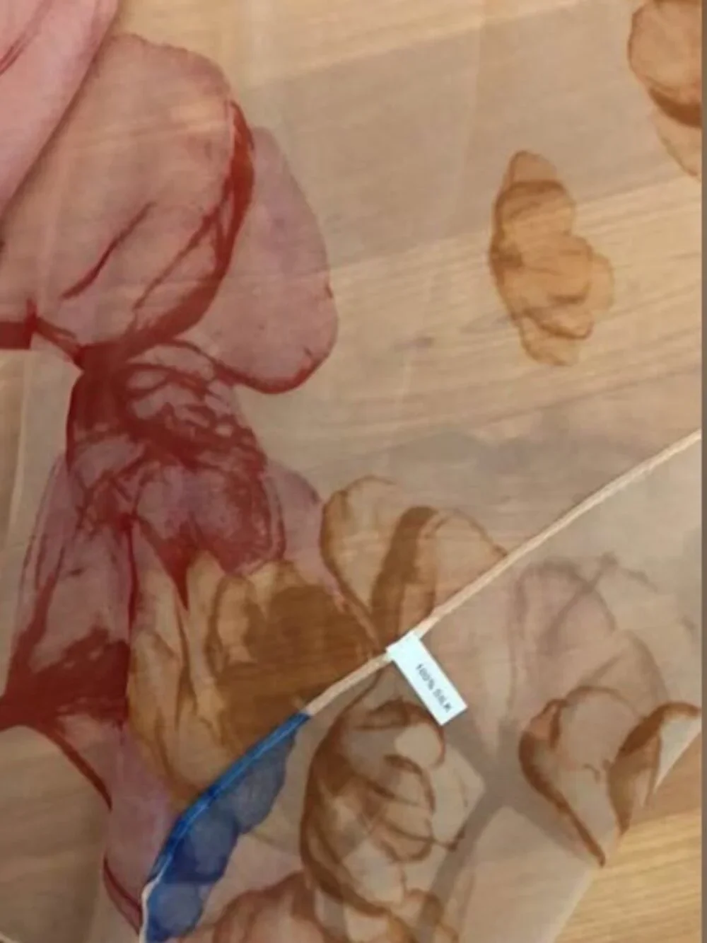 Silk Scarf Sheer Pastel Floral